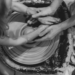 Julie Berkowitz Ceramics - Child and caregiver, getting Muddy!