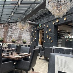 Enclosed patio seating