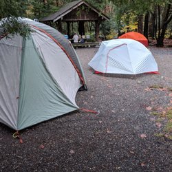Black Mountain Campground - View of the shelter at Red Oak.