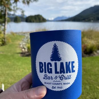 Big Lake Bar & Grill - Big Lake Bar + Grill koozie swag - American Near Me - Mount Vernon, Washington