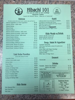 Menu photo 3 Hibachi 101 Wilson, NC