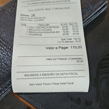 Bendito - Bill for one - Brazilian Near Me - Foz do Iguaçu, Puerto Rico