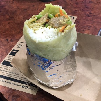 Silantra Asian Street Kitchen - Chicken wrap with yellow curry sauce and all the fix-ins. - Salad Near Me - Lancaster, Pennsylvania Silantra Asian Street Kitchen - Chicken wrap with yellow curry sauce and all the fix-ins. - Salad Near Me - Lancaster, Pennsylvania