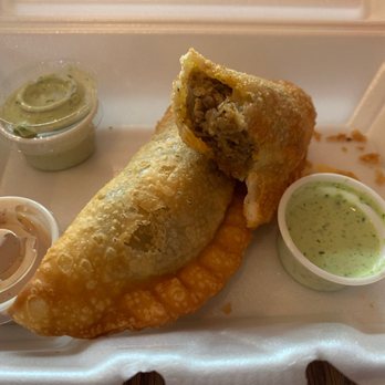 Barroluco - Beef empanada w/cilantro sauce - Comfort Food Near Me - Columbus, Ohio Barroluco - Beef empanada w/cilantro sauce - Comfort Food Near Me - Columbus, Ohio