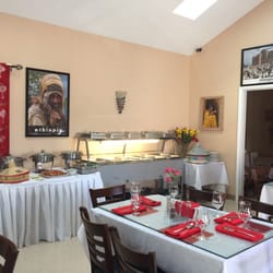 Addis Ababa - Ethiopian Restaurant - They made great use of the space. Here's the vegetarian buffet