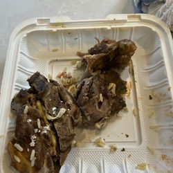 Mostly bone shoulder with meat undercooked, dry and impossible to separate from the carcass. I like think the recipe is from the 1800's?