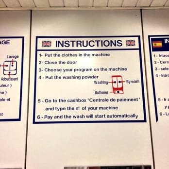 Julice Laverie - Here's the instructions for operating the machines. - Laundromat Near Me - Paris, 75 Julice Laverie - Here's the instructions for operating the machines. - Laundromat Near Me - Paris, 75