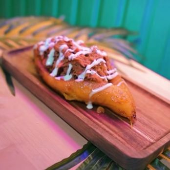 Yuca Bar - Sweet plantain filled with shredded pork - Latin American Near Me - New York, New York Yuca Bar - Sweet plantain filled with shredded pork - Latin American Near Me - New York, New York