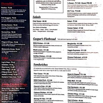 Gaspar's Patio Bar & Grille - Full Menu - Karaoke Near Me - Temple Terrace, Florida
