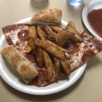 Godfather's Pizza - a plate of french fries and pizza - Pizza Near Me - Minneapolis, Minnesota Godfather's Pizza - a plate of french fries and pizza - Pizza Near Me - Minneapolis, Minnesota