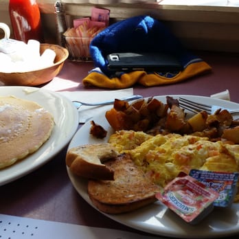 Log Cabin Family Restaurant - Greek omelette with home fries, and a side of pancakes. - American Near Me - Macedon, New York Log Cabin Family Restaurant - Greek omelette with home fries, and a side of pancakes. - American Near Me - Macedon, New York