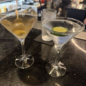 The Stuffed Olive - Cocktails looked great, but would have been even better without her fingers in them! - Tapas Bars Near Me - Des Moines, Iowa