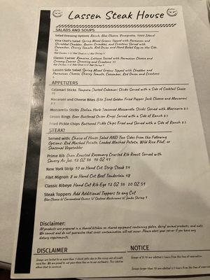 Menu photo 5 Lassen Steakhouse Vina, CA