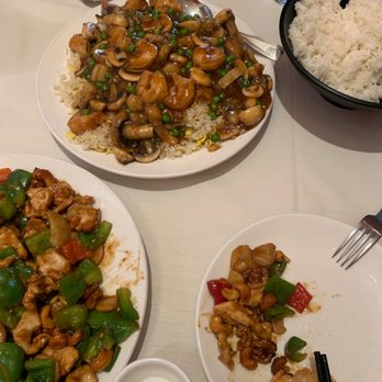 Panda Inn - Pictured are the Cashew Chicken and the Fried Rice. The meal came with white rice as well. - Chinese Near Me - Pasadena, California Panda Inn - Pictured are the Cashew Chicken and the Fried Rice. The meal came with white rice as well. - Chinese Near Me - Pasadena, California