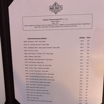 Mae Daly's - 1/8/26 FYI. Menu. - Steakhouses Near Me - Las Vegas, Nevada Mae Daly's - 1/8/26 FYI. Menu. - Steakhouses Near Me - Las Vegas, Nevada
