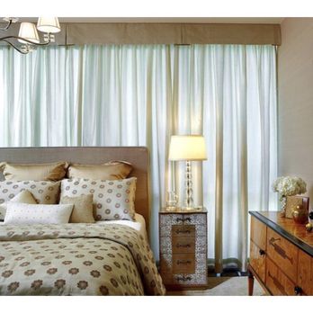 Janessa James Interiors - Relaxation was on our minds as we designed this custom bedding with warm undertones of gold. - Interior Design Near Me
