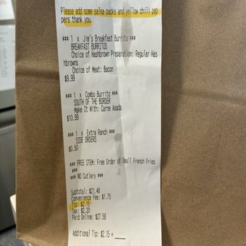 Jim's Burgers - I asked for salsa for 2 burritos but unfortunately was given only 1. I gave them 10% tip for my to-go order which I regret - Burgers Near Me - Monrovia, California Jim's Burgers - I asked for salsa for 2 burritos but unfortunately was given only 1. I gave them 10% tip for my to-go order which I regret - Burgers Near Me - Monrovia, California