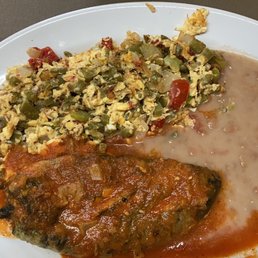 Nopales and scrambled eggs with Chile Riano. So delicious and very authentic Nopales and scrambled eggs with Chile Riano. So delicious and very authentic