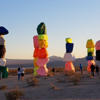 Seven Magic Mountains - Just before sunset - Public Art Near Me - Las Vegas, Nevada Seven Magic Mountains - Just before sunset - Public Art Near Me - Las Vegas, Nevada