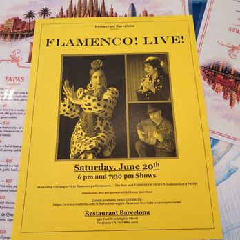 Restaurante Barcelona - Flyer for flamenco show - Spanish Near Me - Petaluma, California Restaurante Barcelona - Flyer for flamenco show - Spanish Near Me - Petaluma, California