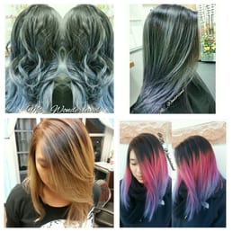 All the hair coloring done by Alice