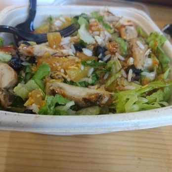 Tropical Smoothie Cafe - Overpriced bowls considering ingredients and quantity.  Bunch of lettuce with very little chicken, rice and beans - Juice Bars & Smoothies Near Me - Fort Myers, Florida