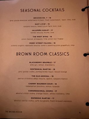 Menu photo 1 The Brown Room Cape May, NJ