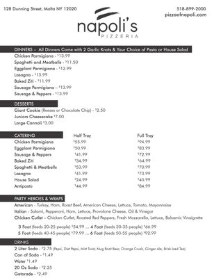 Menu photo 2 Napoli's Pizzeria Malta, NY Menu photo 2 Napoli's Pizzeria Malta, NY