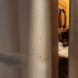 Elk Springs Resort - Splatters of something in the fridge. Nothing had been cleaned.