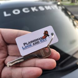Plainsman Lock and Key - This is our key tag on one of our door keys we cut for a customer