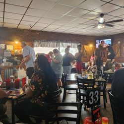 Line to cash out, lots of people in the joint, very popular