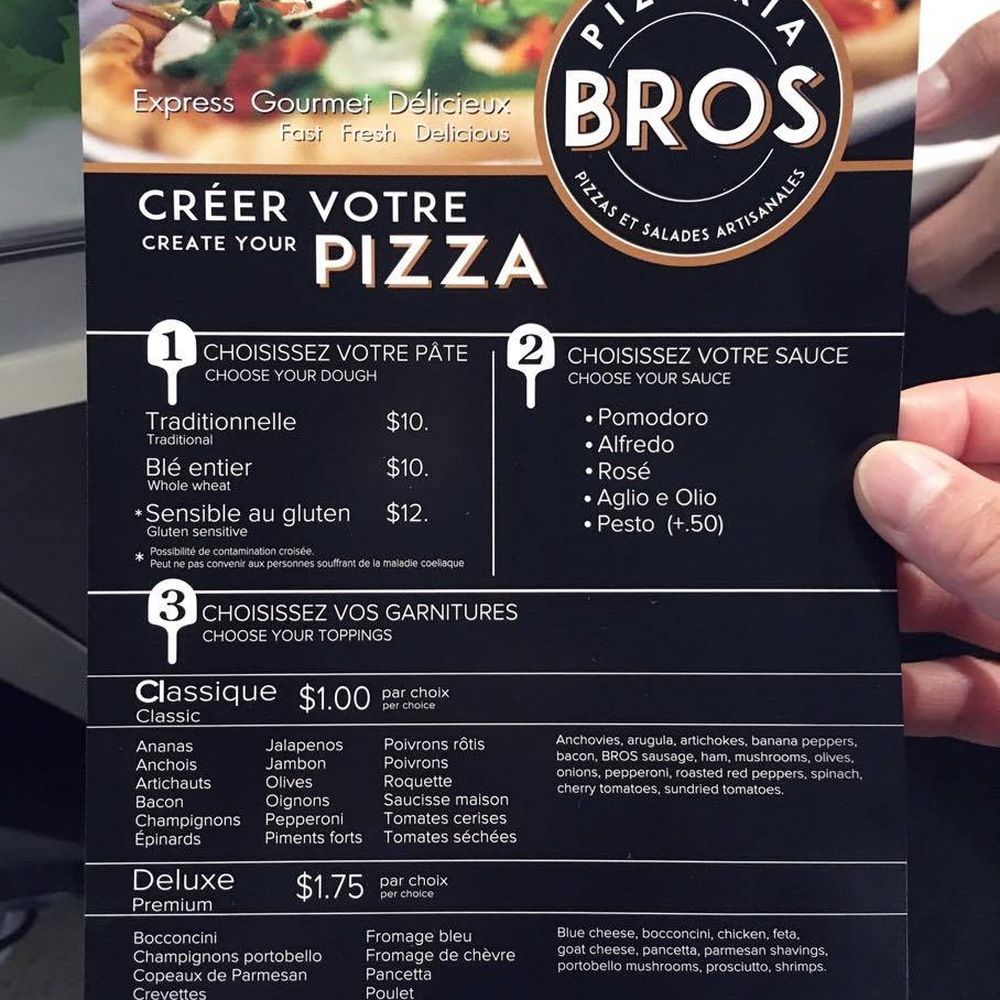 Pizzeria Bros - Menu - Pizza Near Me - Montreal, Quebec Pizzeria Bros - Menu - Pizza Near Me - Montreal, Quebec