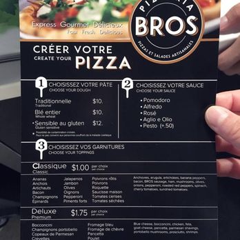 Pizzeria Bros - Menu - Pizza Near Me - Montreal, Quebec