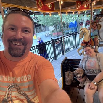 Knoebels Amusement Resort - On the smaller carousel. - Amusement Parks Near Me - Elysburg, Pennsylvania Knoebels Amusement Resort - On the smaller carousel. - Amusement Parks Near Me - Elysburg, Pennsylvania