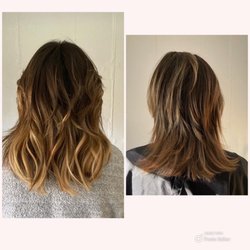 121 Salon - Now that's a hair upgrade! By adding a few highlighted extensions her hair is stylish and modern.