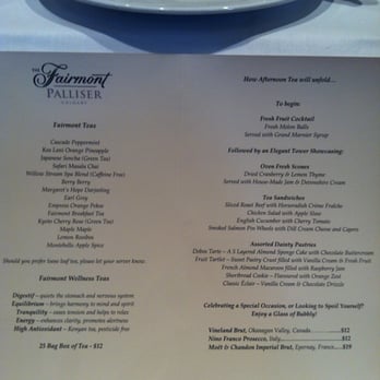 Fairmont Palliser - Afternoon Tea Menu - Hotels Near Me - Calgary, Alberta Fairmont Palliser - Afternoon Tea Menu - Hotels Near Me - Calgary, Alberta