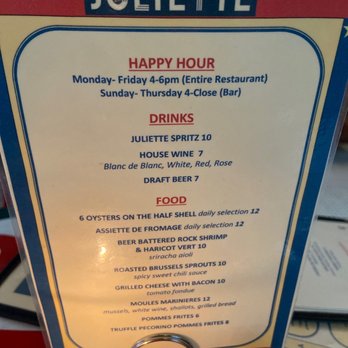 Juliette Restaurant - Happy Hour! Bring it! - Bars Near Me - Brooklyn, New York