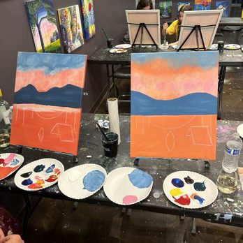 Pinot's Palette - Halfway there in the painting process - Paint & Sip Near Me - Cincinnati, Ohio Pinot's Palette - Halfway there in the painting process - Paint & Sip Near Me - Cincinnati, Ohio