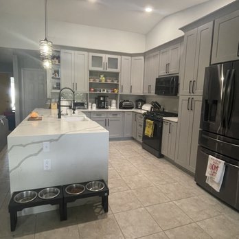 Galaxy Cabinets - New kitchen with waterfall edge - Furniture Stores Near Me - Orlando, Florida Galaxy Cabinets - New kitchen with waterfall edge - Furniture Stores Near Me - Orlando, Florida