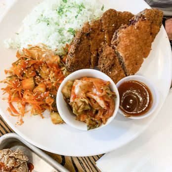 Sweet Radish - Menchi Katsu Plate, Spicy Cucumber Salad, House Made Kimchi - Korean Near Me - Everett, Washington Sweet Radish - Menchi Katsu Plate, Spicy Cucumber Salad, House Made Kimchi - Korean Near Me - Everett, Washington