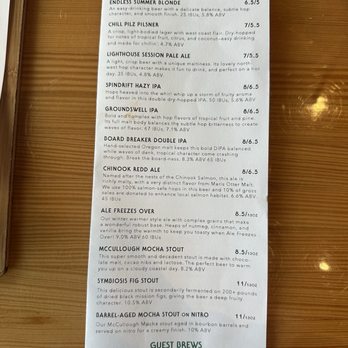 7 Devils Waterfront Alehouse - Drink menu - Seafood Near Me - Coos Bay, Oregon