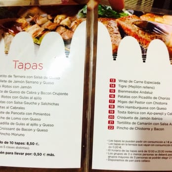 La Pequeña Graná - La carta de tapas (11/7/14) - Tapas Bars Near Me - Madrid, M La Pequeña Graná - La carta de tapas (11/7/14) - Tapas Bars Near Me - Madrid, M