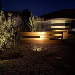 Kern Valley Landscaping - Night view of xeriscaping by KVL