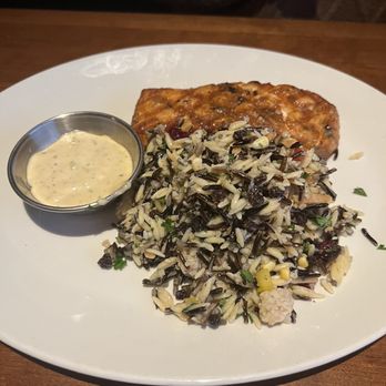 J. Alexander's - Salmon with cold orzo & wild rice. Not fresh. - New American Near Me - Livonia, Michigan J. Alexander's - Salmon with cold orzo & wild rice. Not fresh. - New American Near Me - Livonia, Michigan