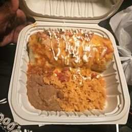 Burrito with beans and rice from Jack's Place