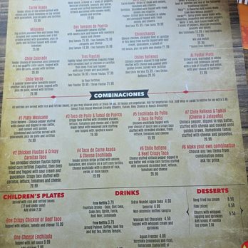 Tres Hermanas - Menu Side 1 - Mexican Near Me - Sacramento, California