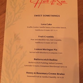 Herb & Sea - Dessert menu - Seafood Near Me - Encinitas, California Herb & Sea - Dessert menu - Seafood Near Me - Encinitas, California