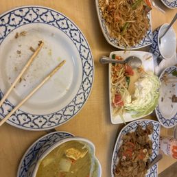 81. Pad Thai, 32. Papaya Salad, 82. Pad Se Ewe 66. Yellow Curry