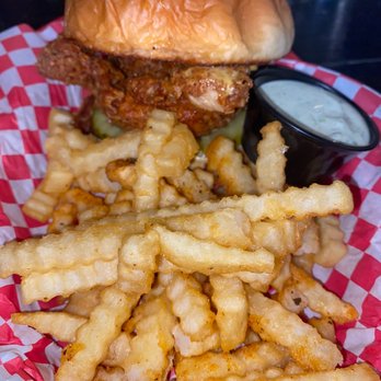 Timmy's Hot Chicken - The Tim + crinkle cut fries + herb ranch - Chicken Shop Near Me - Winston-Salem, North Carolina