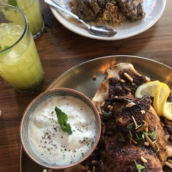 Ammatoli - Mint lemonade, Palestinian Msakhan, Ouzi Lamb Chops - Mediterranean Near Me - Long Beach, California